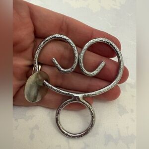 Vintage 70's Jean Rings By Marc Keyring St Louis USA Stainless Steel Pattern.